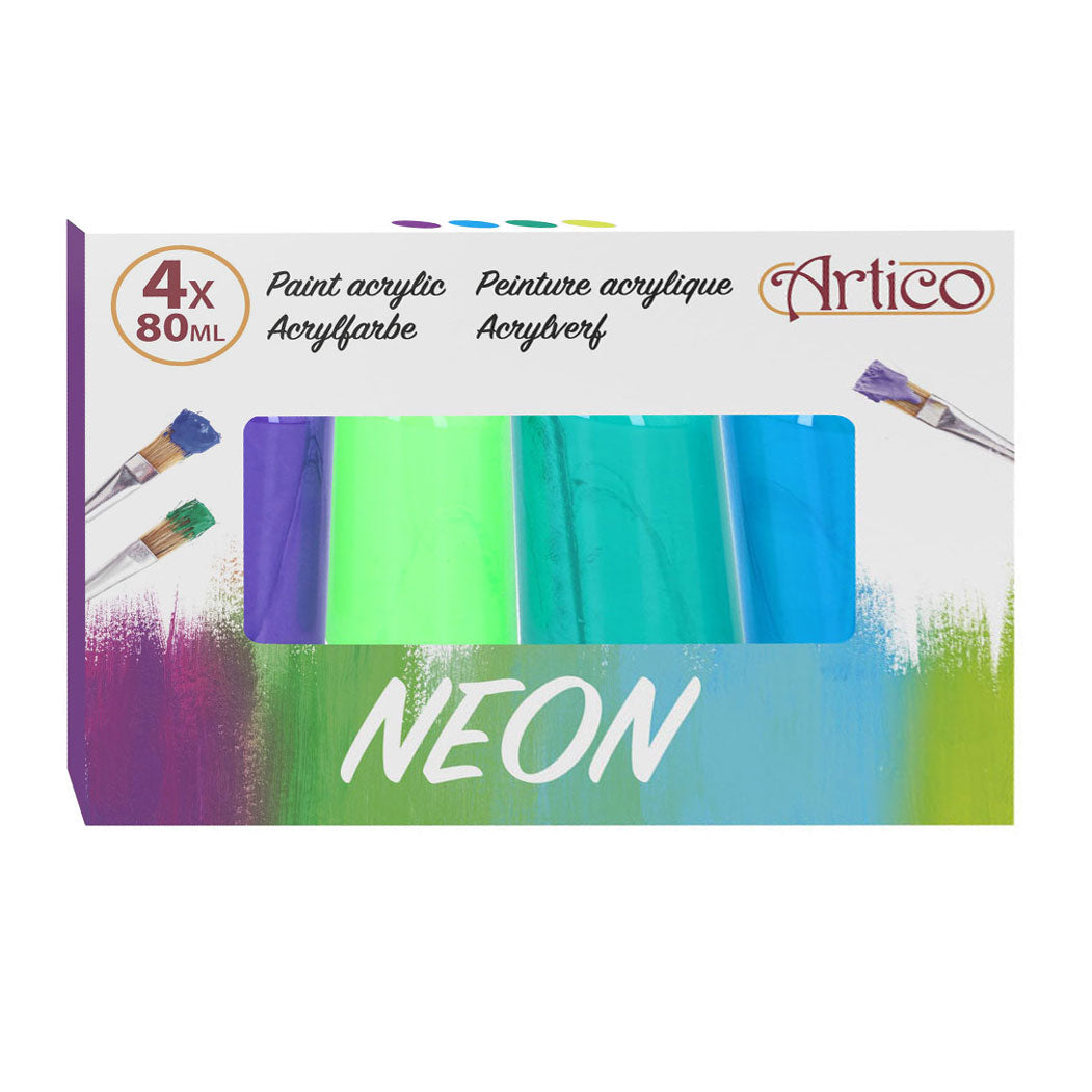 Acrylic paint Neon, 4 pcs.