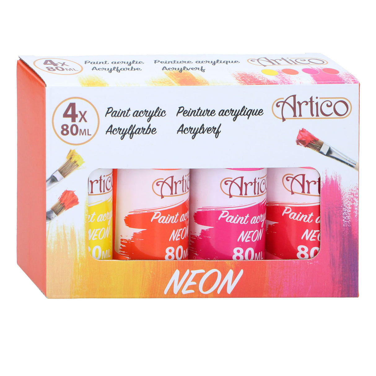 Acrylic paint Neon, 4 pcs.