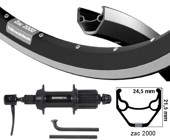 Kgs Rear wheel 28inch (622) rim black-silver cass 8 9 10v dropout