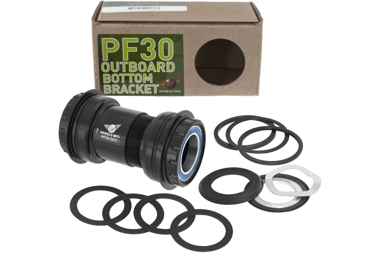 Ruedas de fabricación de ruedas MFG Bottom Bras PF30 SRAM 22 24 mm ABEC 3 Negro