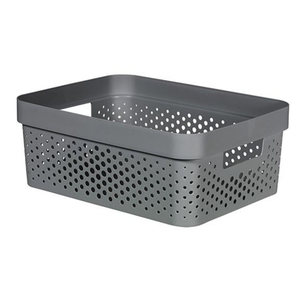 Curver infinity dots panier de rangement 11 l anthracite