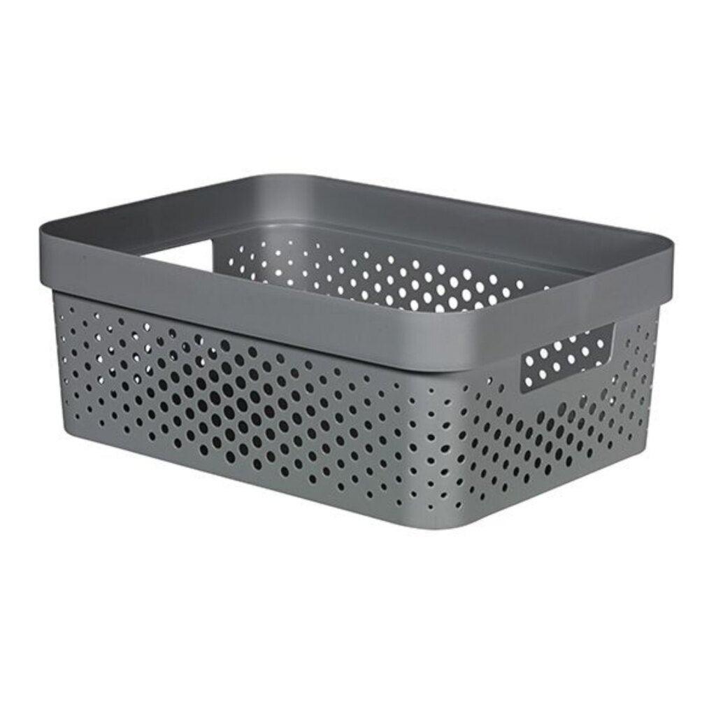 Curver infinity dots panier de rangement 11 l anthracite