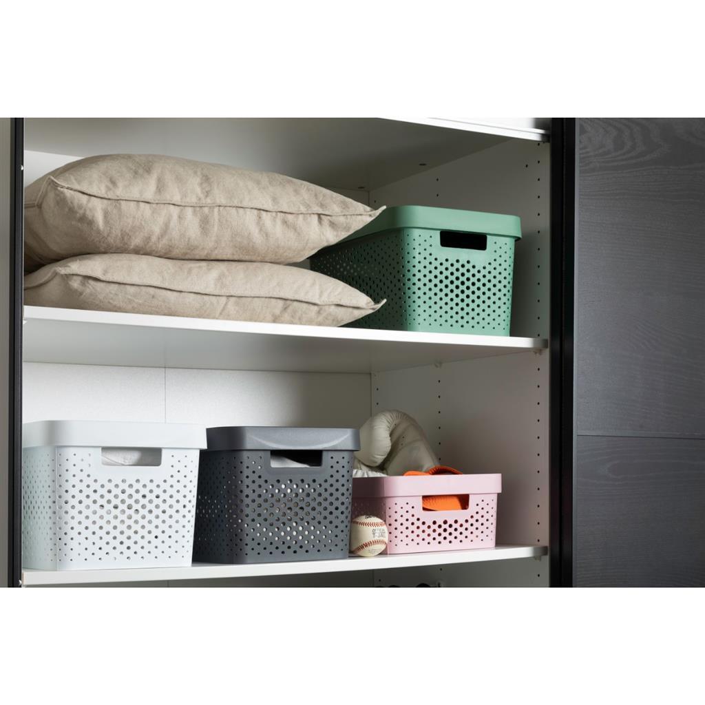 Curver infinity dots panier de rangement 11 l anthracite