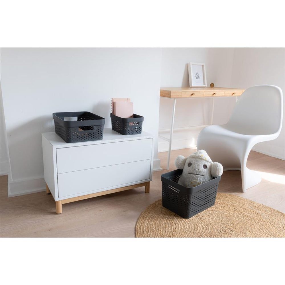 Curver infinity dots panier de rangement 11 l anthracite