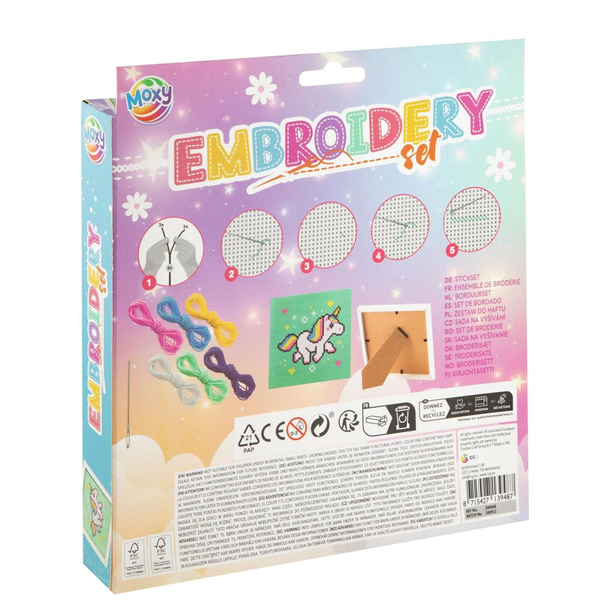 Kreativ håndværksgruppe moxy broderisæt i ramme 15x15cm