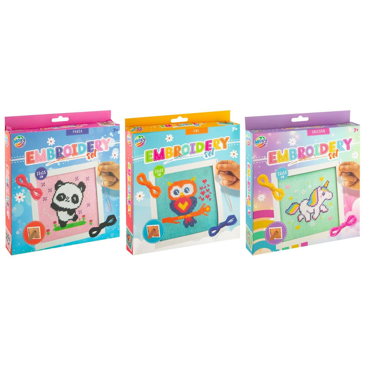 Creative craft group moxy embroidery set in frame 15x15cm