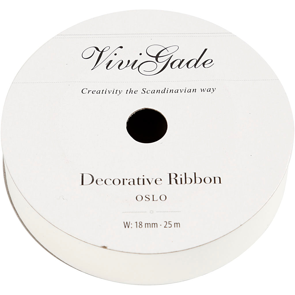 Creativ company gift ribbon, W: 18 mm, matt, white, 25 m 1 roll