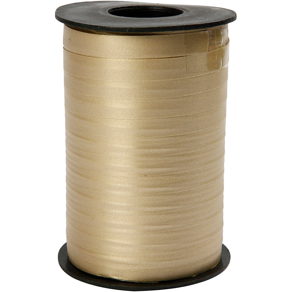 Creativ company gift ribbon, W: 10 mm, matt, gold, 250 m 1 roll
