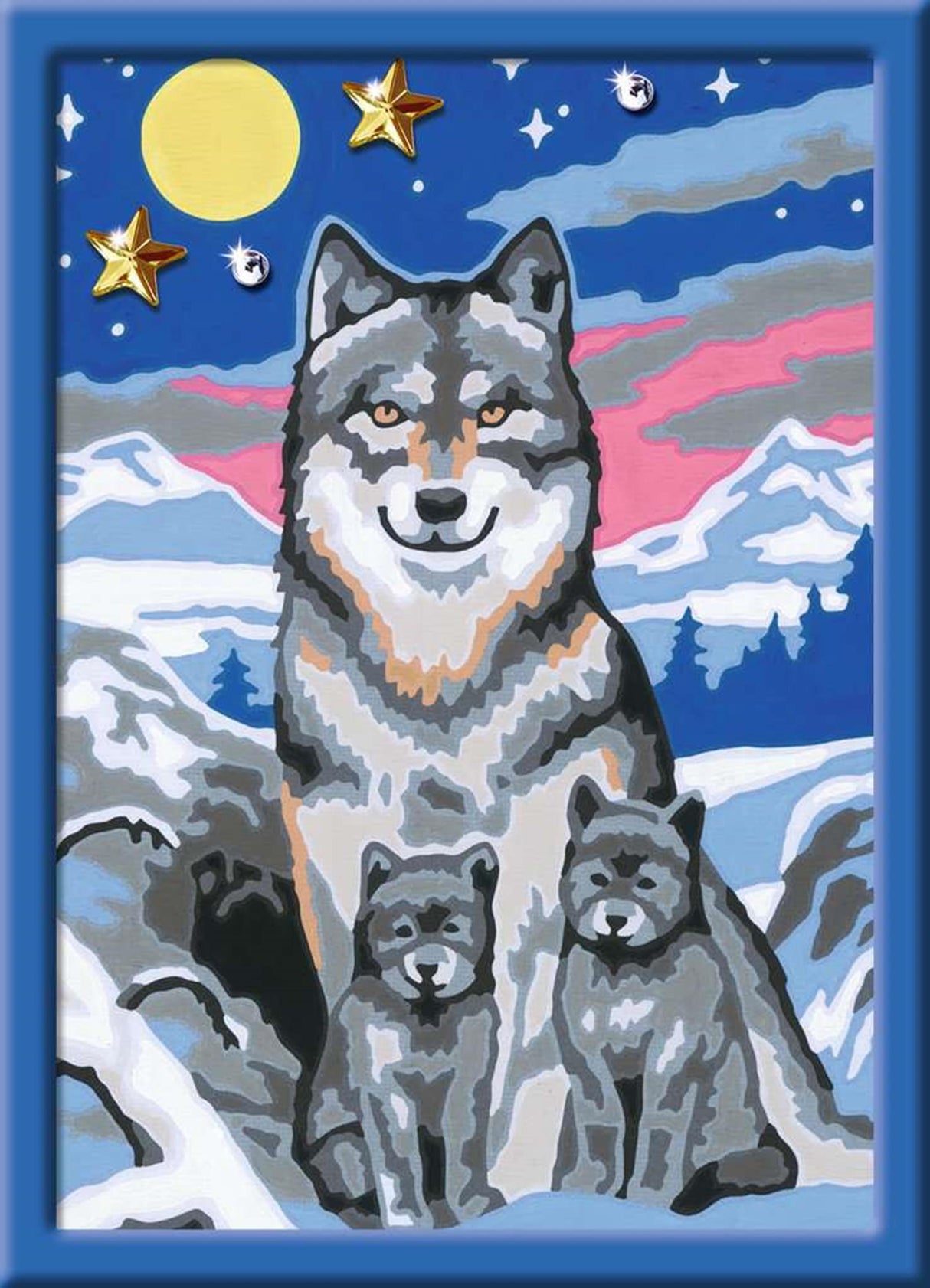 Ravensburger Kreart Gemälde auf Nummer Great Wolves Familie