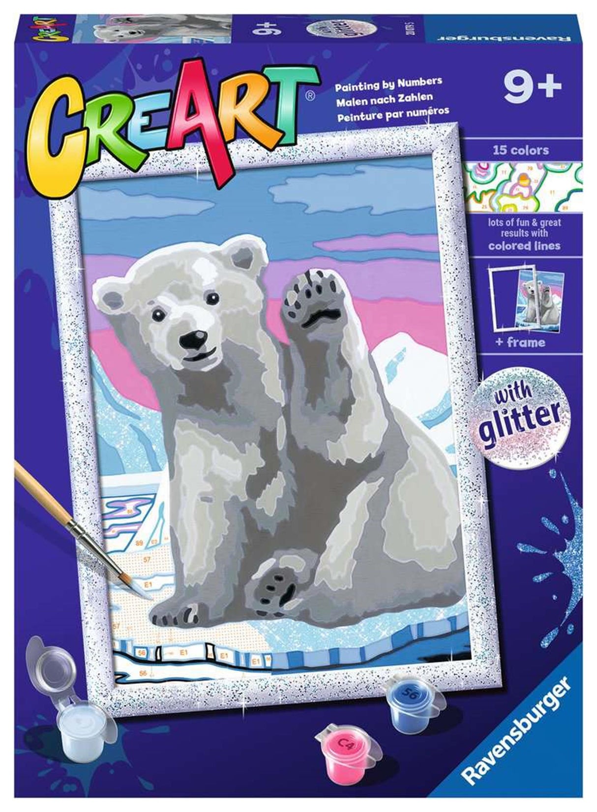 Ravensburger Kreart Gemälde bei Nummer - Great Pool Bear