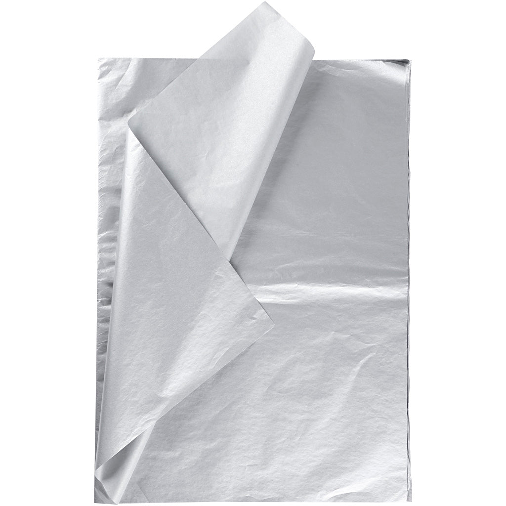 Creativ company tissue paper, sheet 50x70 cm, 17 gr, silver, 6 sheets 1 box