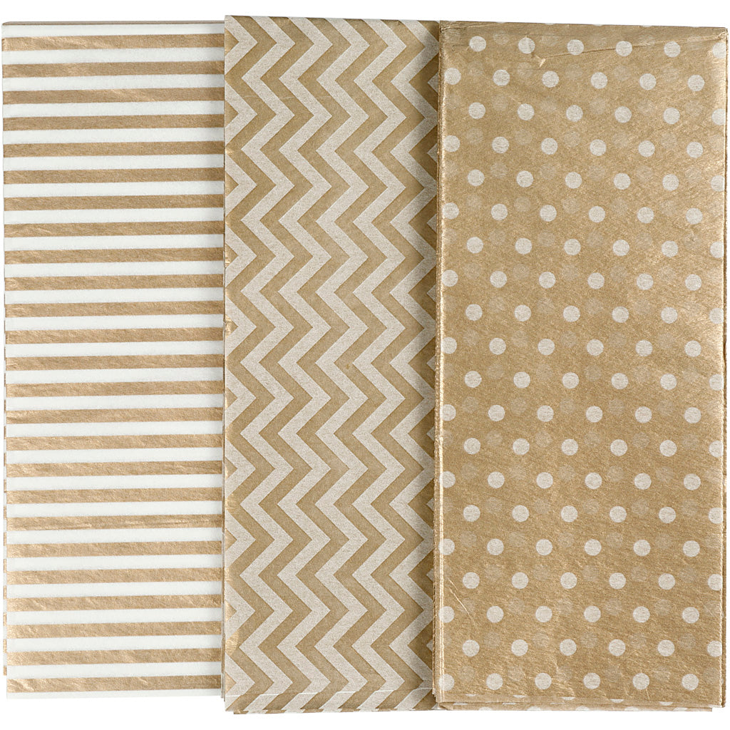 Creativ company tissue paper, sheet 50x70 cm, 17 gr, gold, 6 sheets 1 box