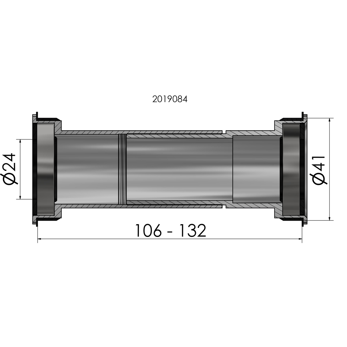 Trapas Elvedes Twist Fit voor Fatbike 100mm