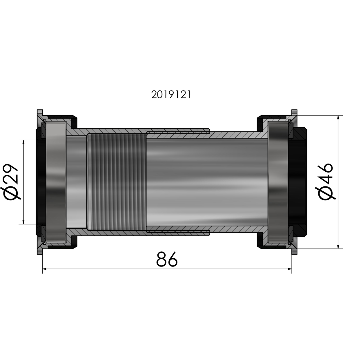 Trapas Elvedes SRAM DUB BB386