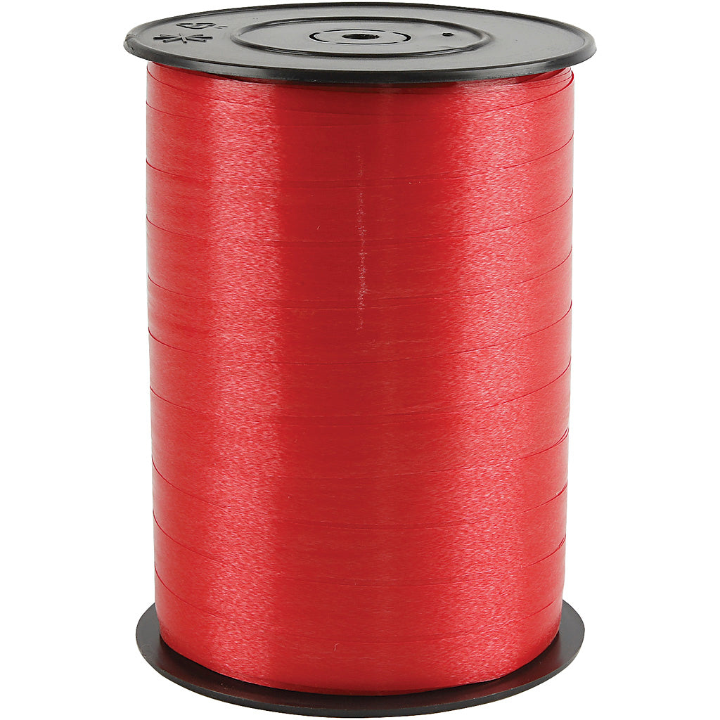 Creativ company gift ribbon, W: 10 mm, glossy, red, 250 m 1 roll