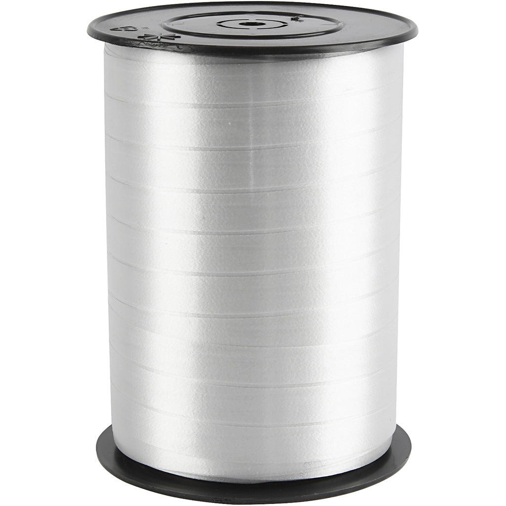 Creativ company gift ribbon, w: 10 mm, glossy, silver, 250 m 1 roll