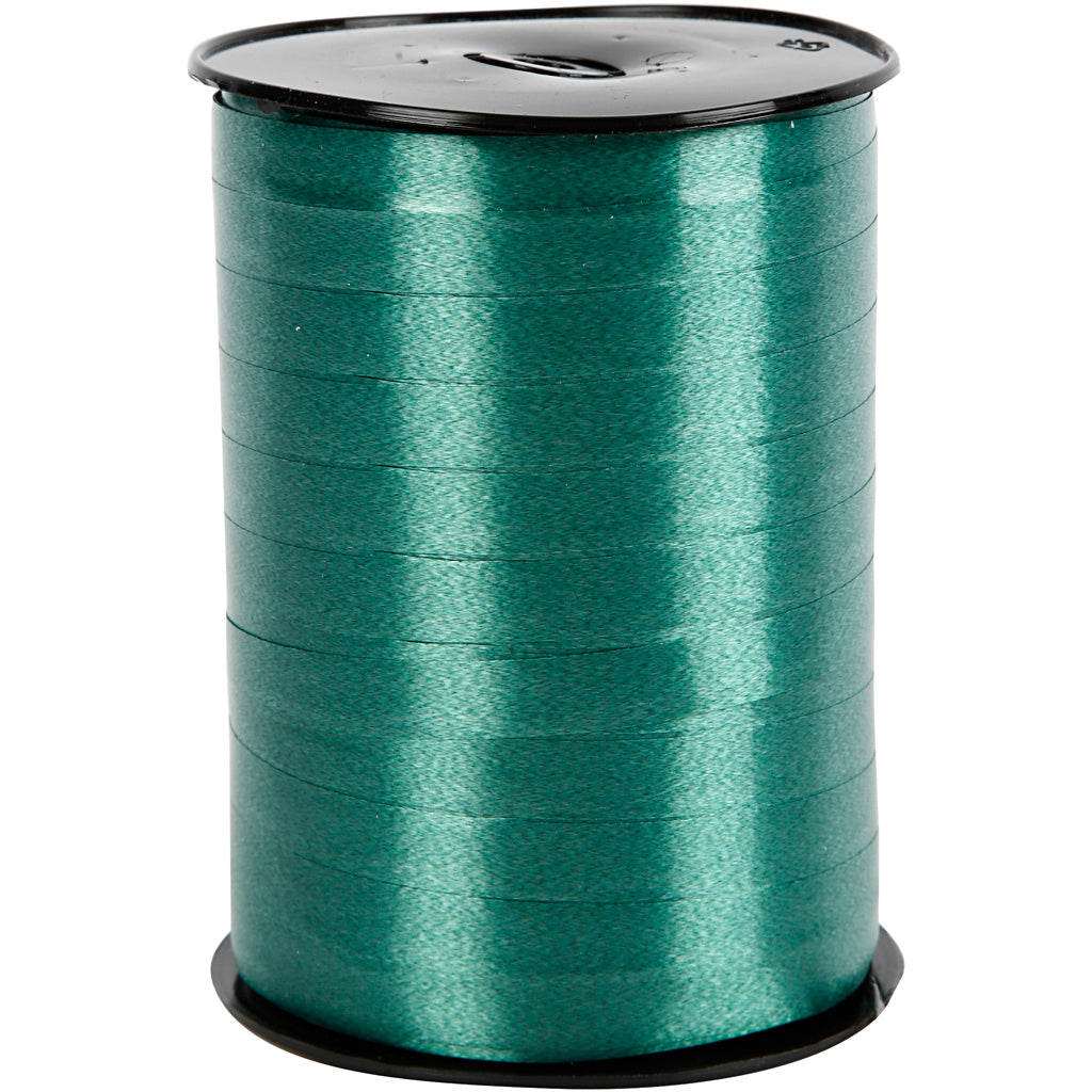Creativ company gift ribbon, W: 10 mm, glossy, dark green, 250 m 1 roll