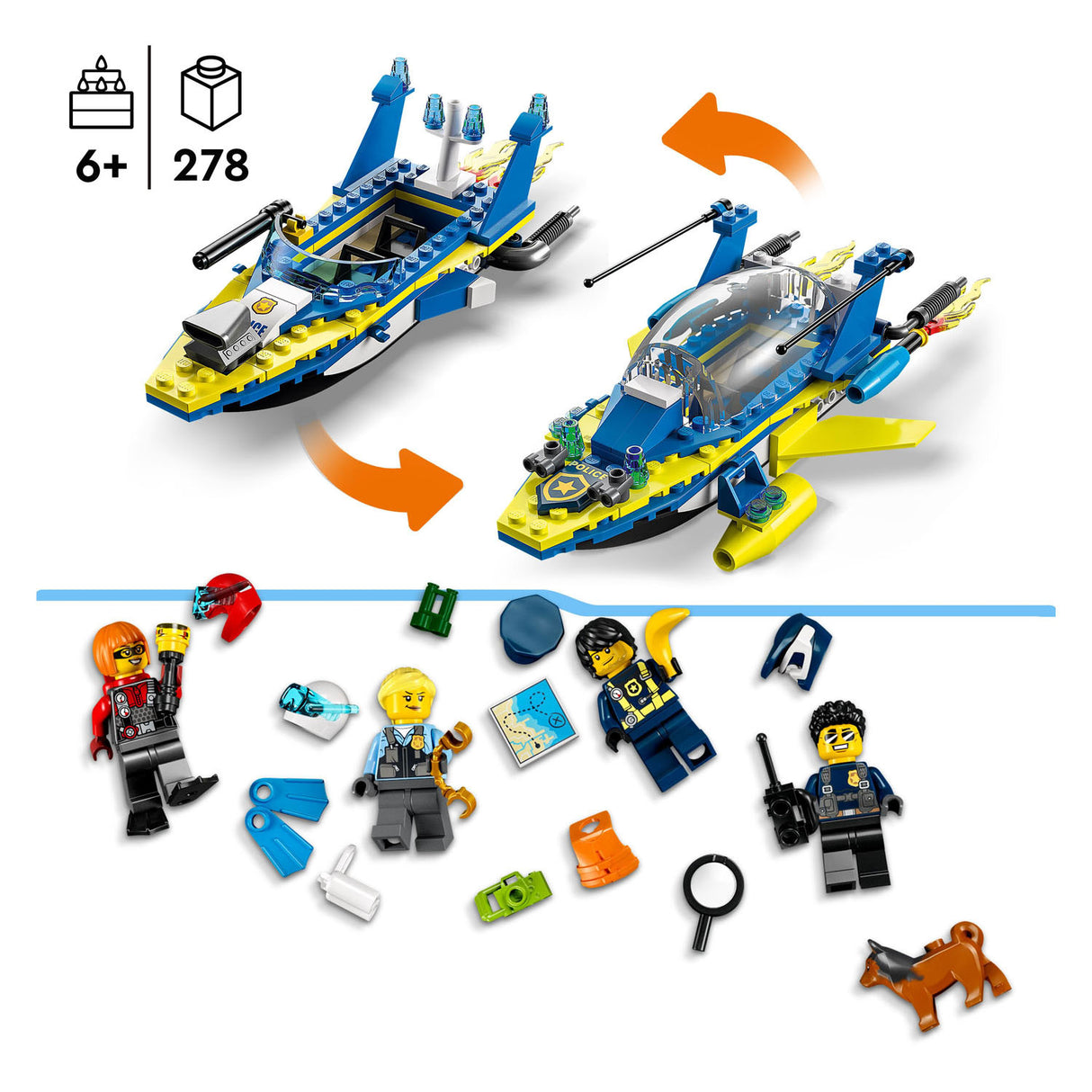 Lego Lego City 60355 Waasser Police Detektiv Missiounen