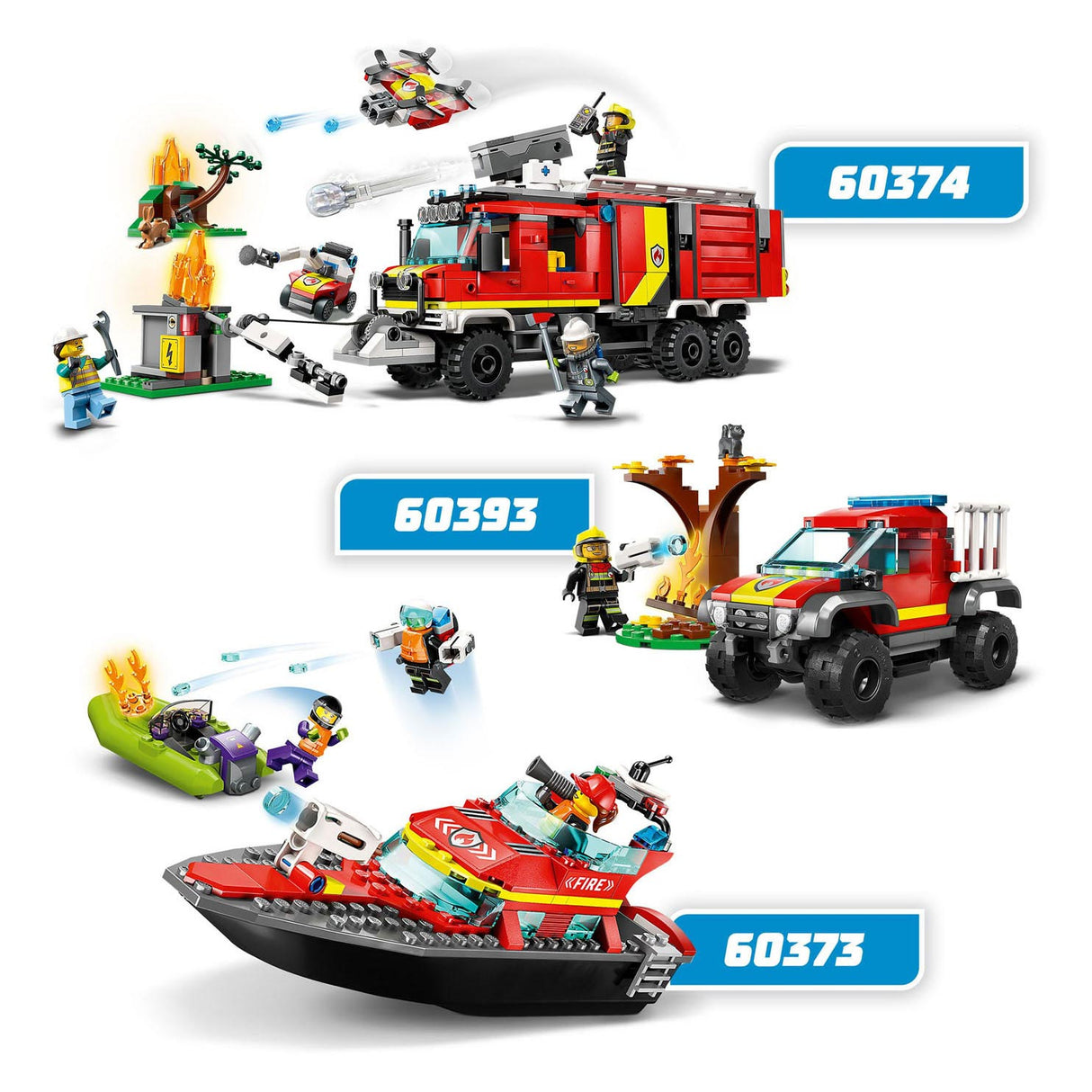 Lego city 60373 rescue boat fire