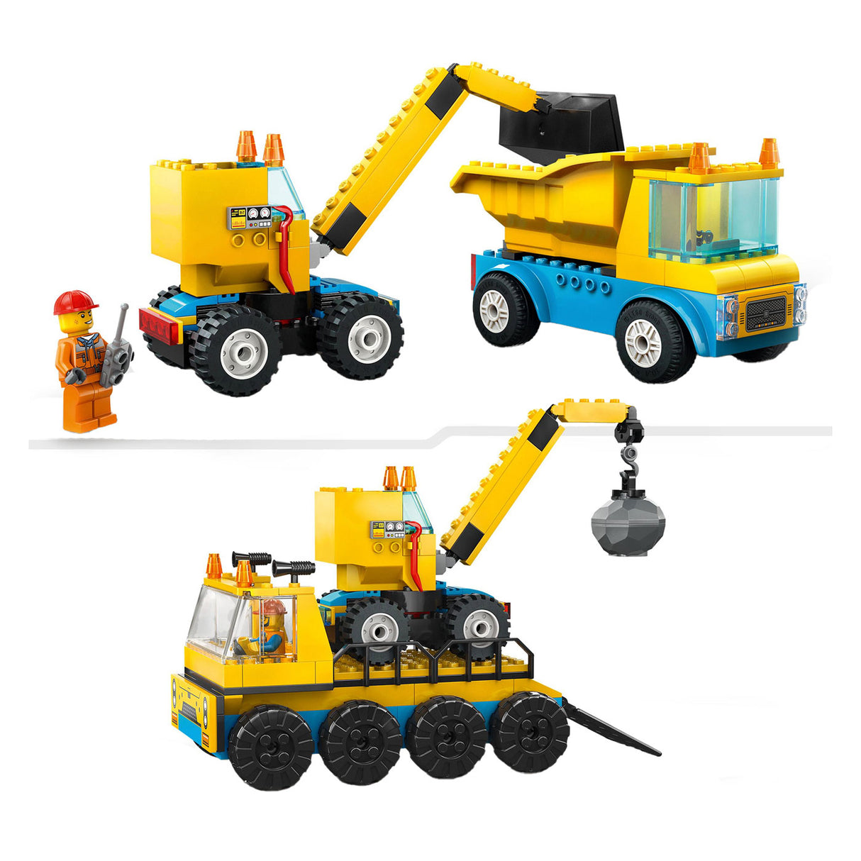 Lego city 60391 kiepwagen, bouwtruck en sloopkraan