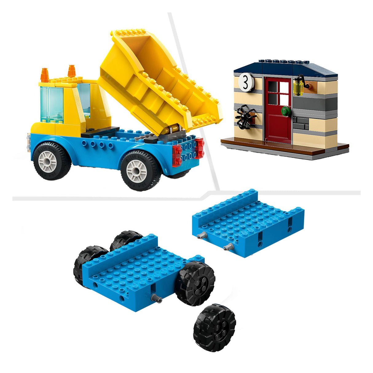 Lego city 60391 kiepwagen, bouwtruck en sloopkraan