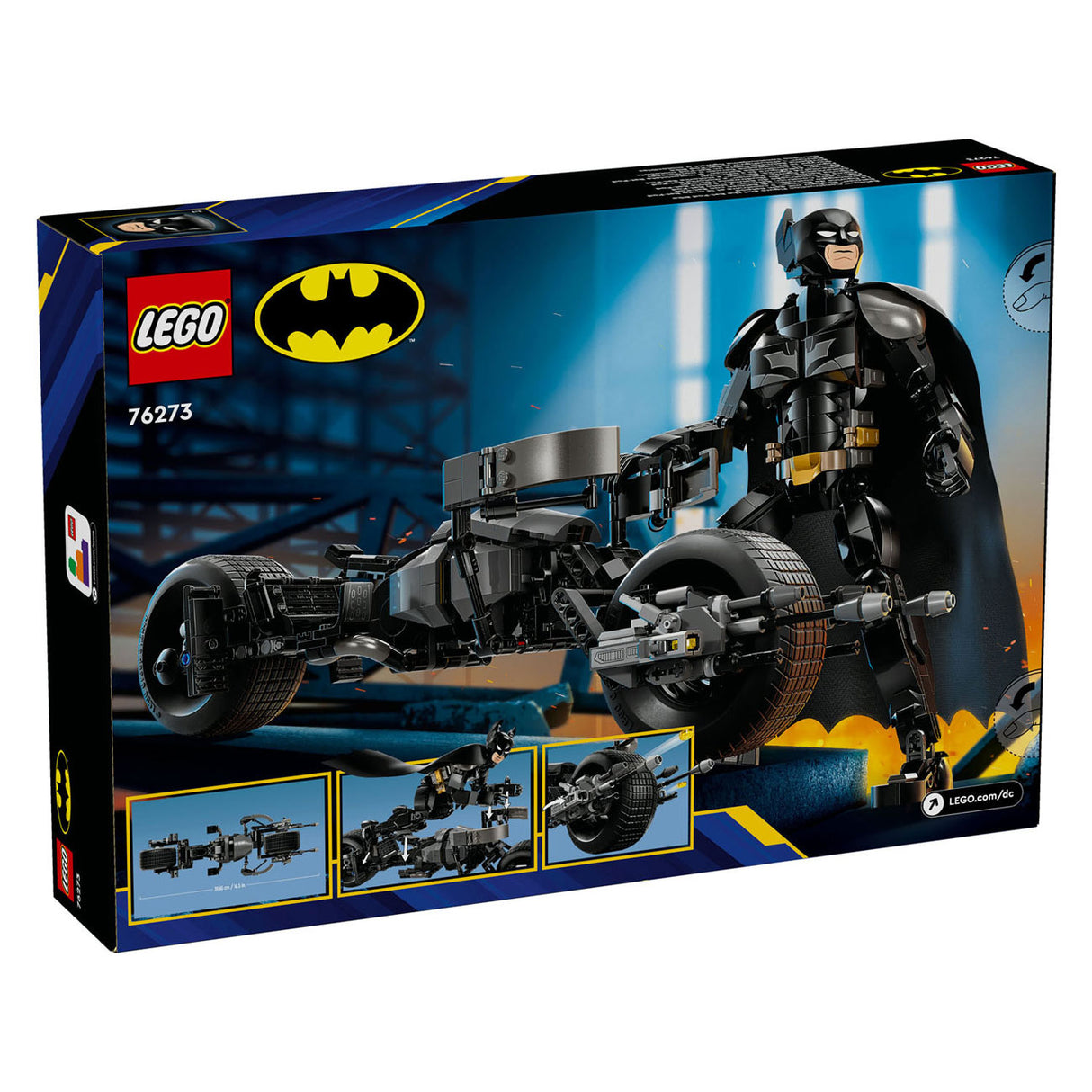 LEGO Super Heroes 76273 Batman -Gebäudefigur und der Fledermaus -Pod -Motor