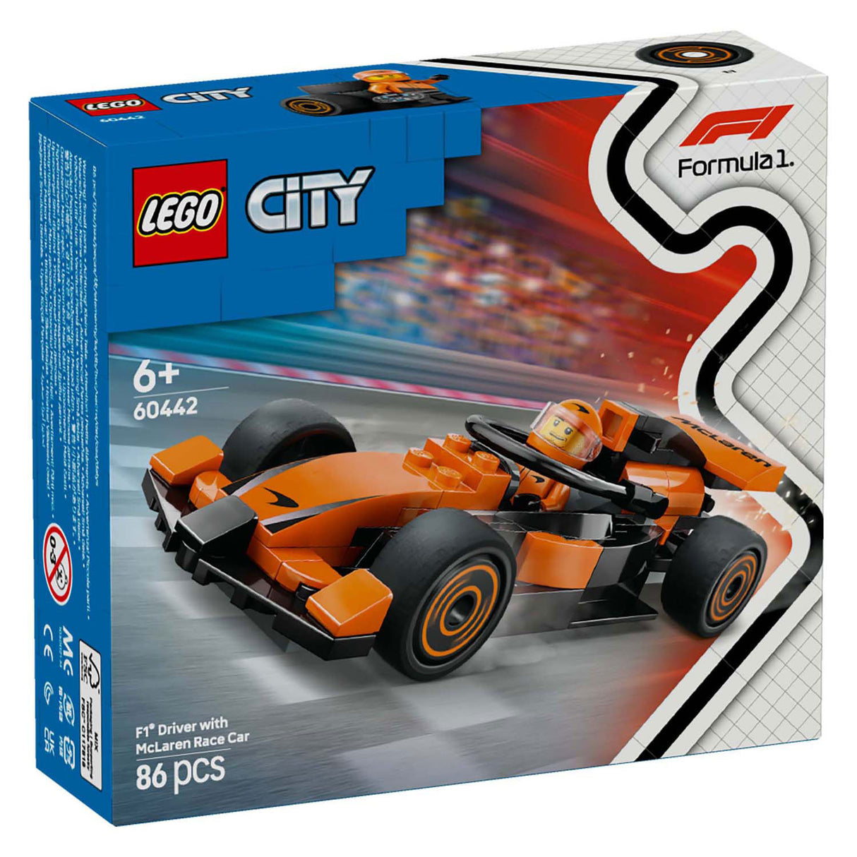 LEGO CITY F1 con auto da corsa MC Laren con autista - 60442