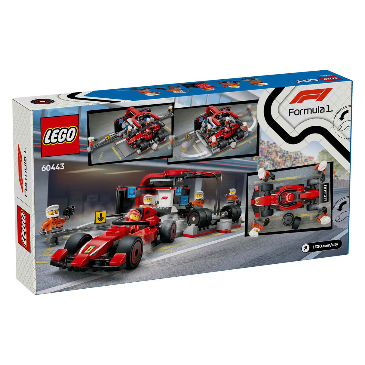 Lego City 60443 F1 Pit Stop and Pit Crew with Ferrari Car
