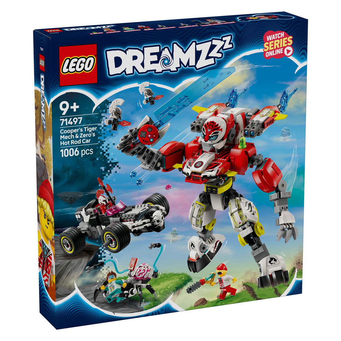 Lego dreamzzz 71497 coopers tiger mech og zero's hot rod bil