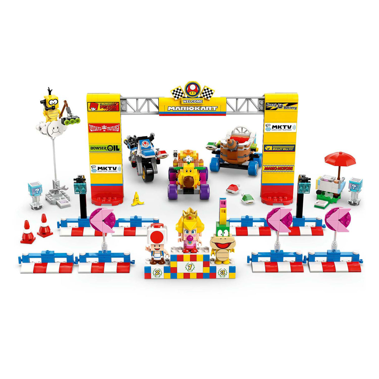 Lego super mario 72036 mario kart baby pêssego e conjunto Grand Prix