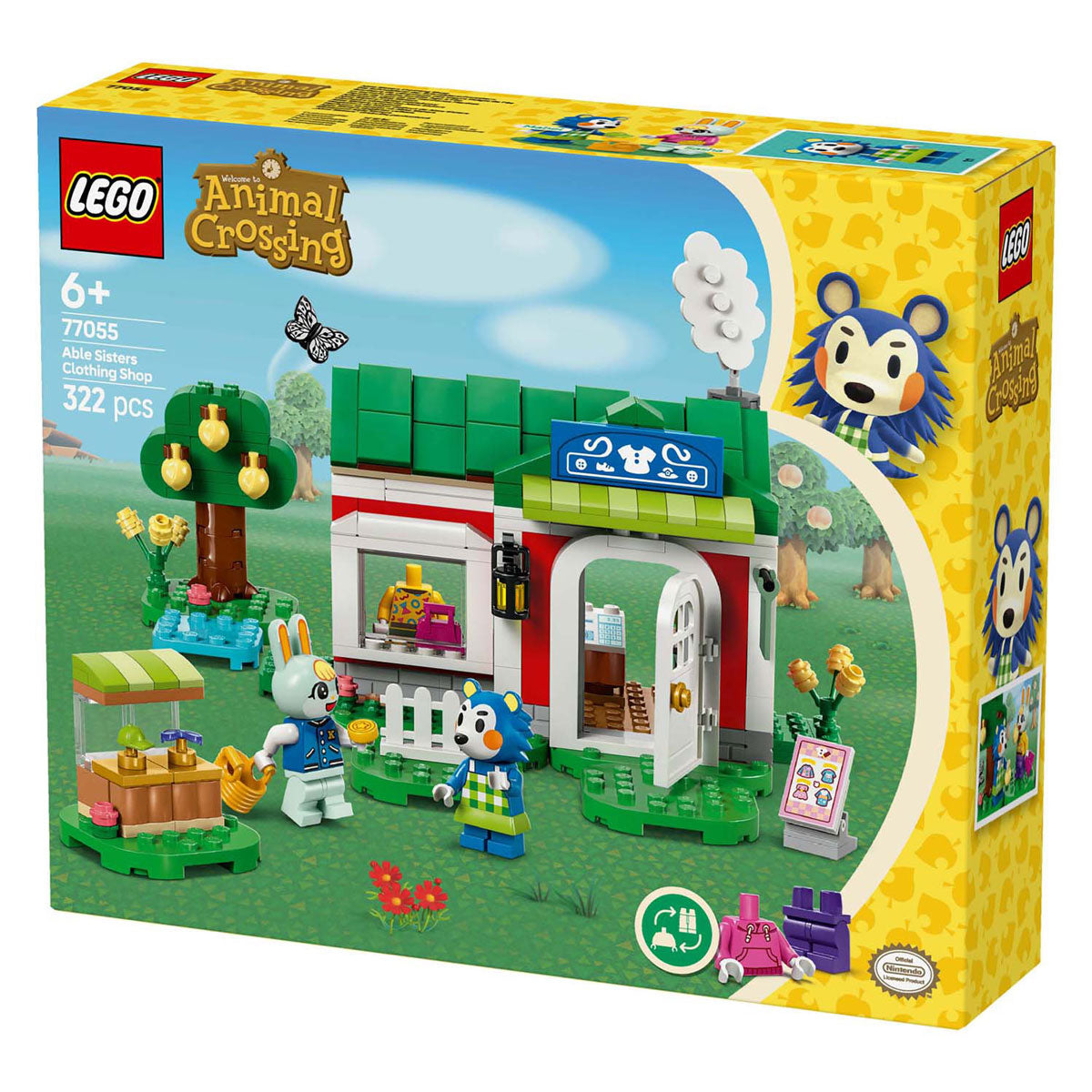 Lego animal crossing 77055 gabių seserų siuvimo parduotuvė