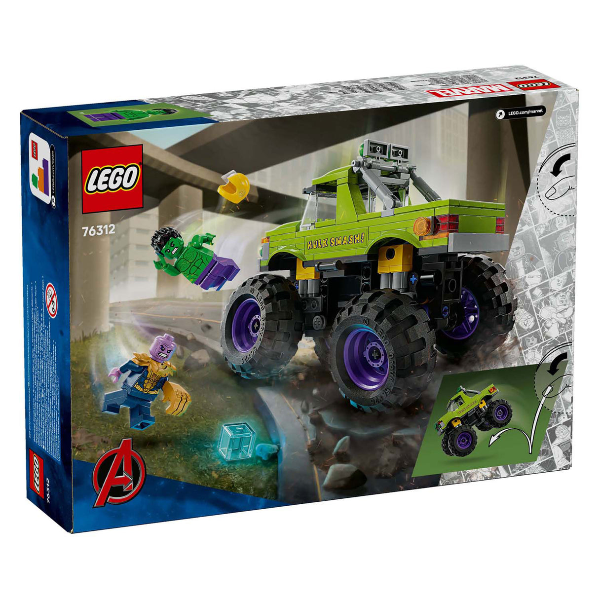 Lego marvel 76312 the hulk truck vs. thanos