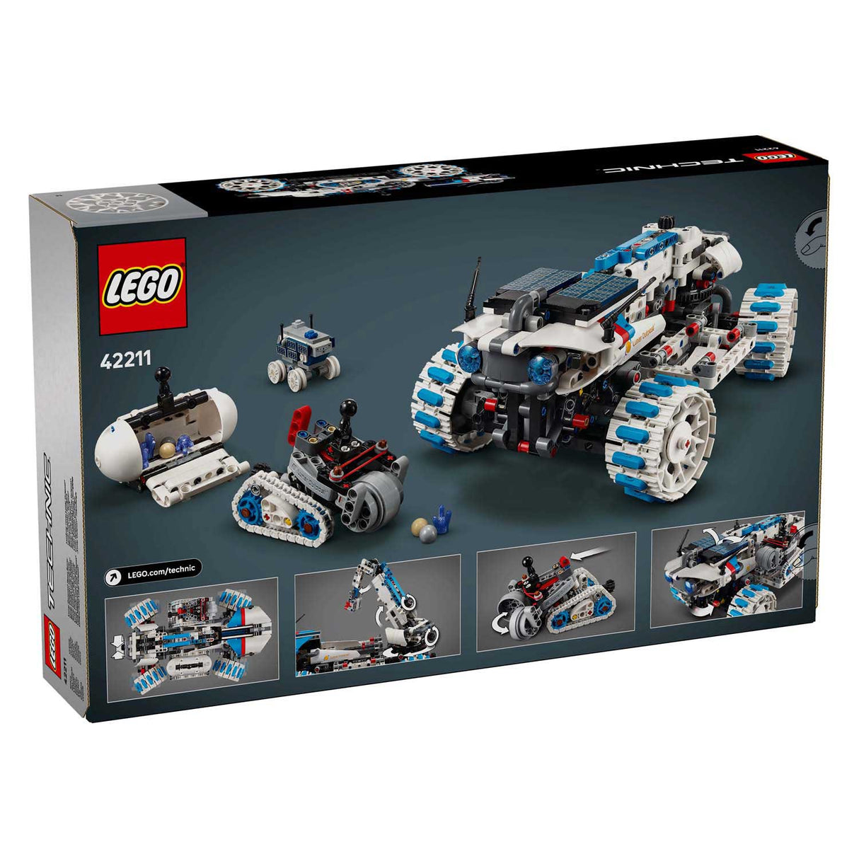 Lego technic 42211 posto avançado lunar, veículo espacial lunar