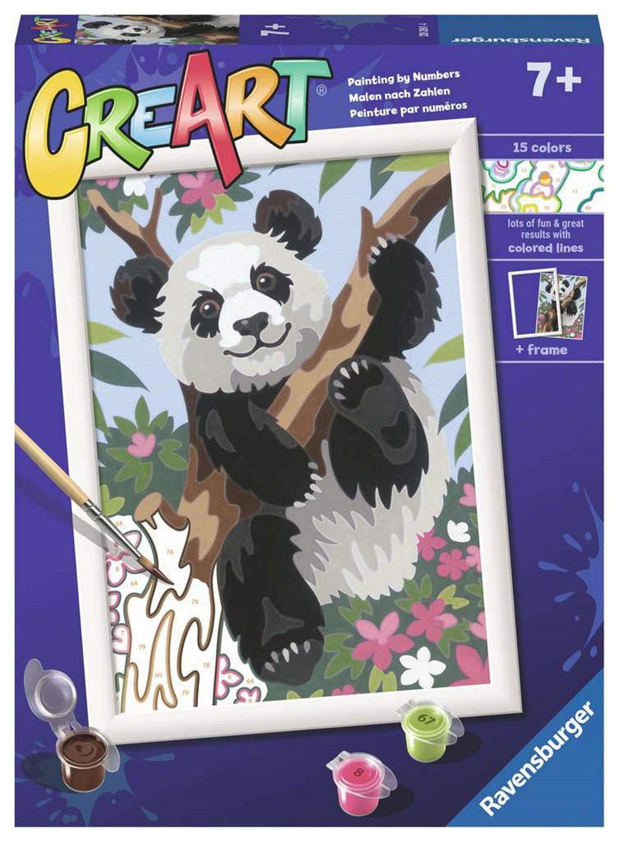 Pintura de Creart Ravensburger no número - Jogando Panda