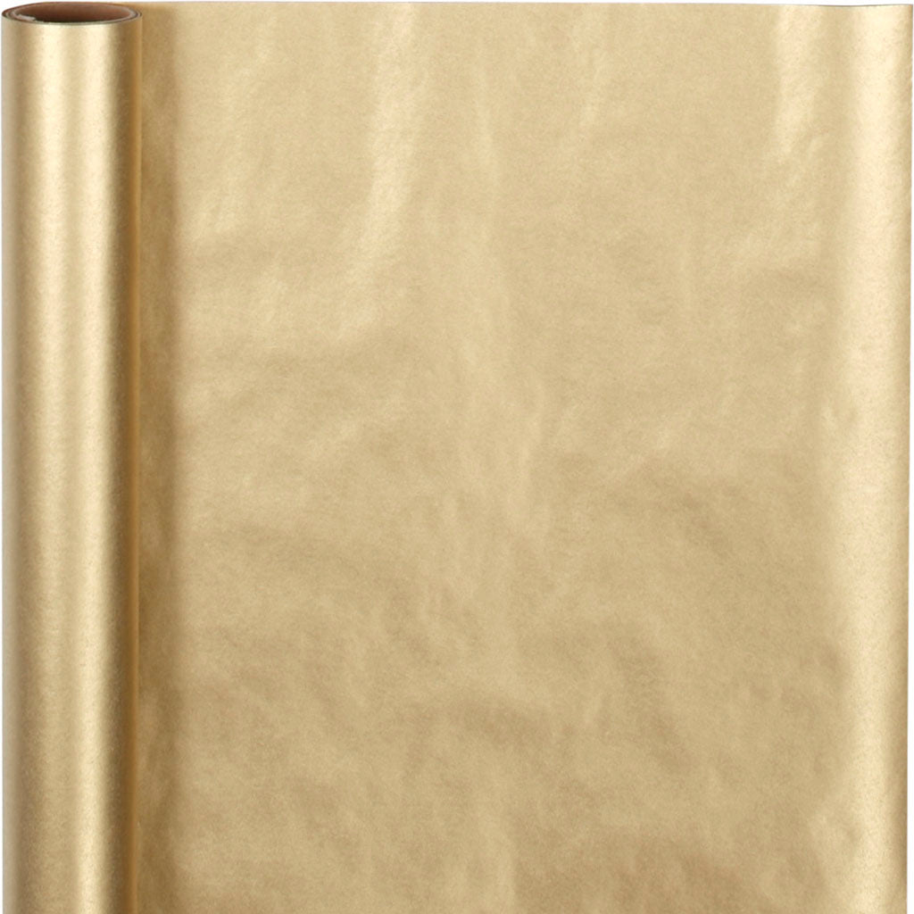 Vivi Gade wrapping paper, w: 50 cm, 60 gr, gold, 5 m 1 roll