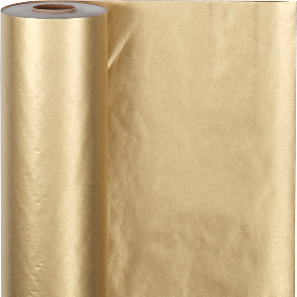 Vivi Gade wrapping paper, w: 50 cm, 60 gr, gold, 100 m 1 roll