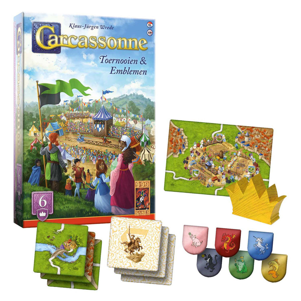 999games 999 games carcassonne toernooien emblemen uitbreiding