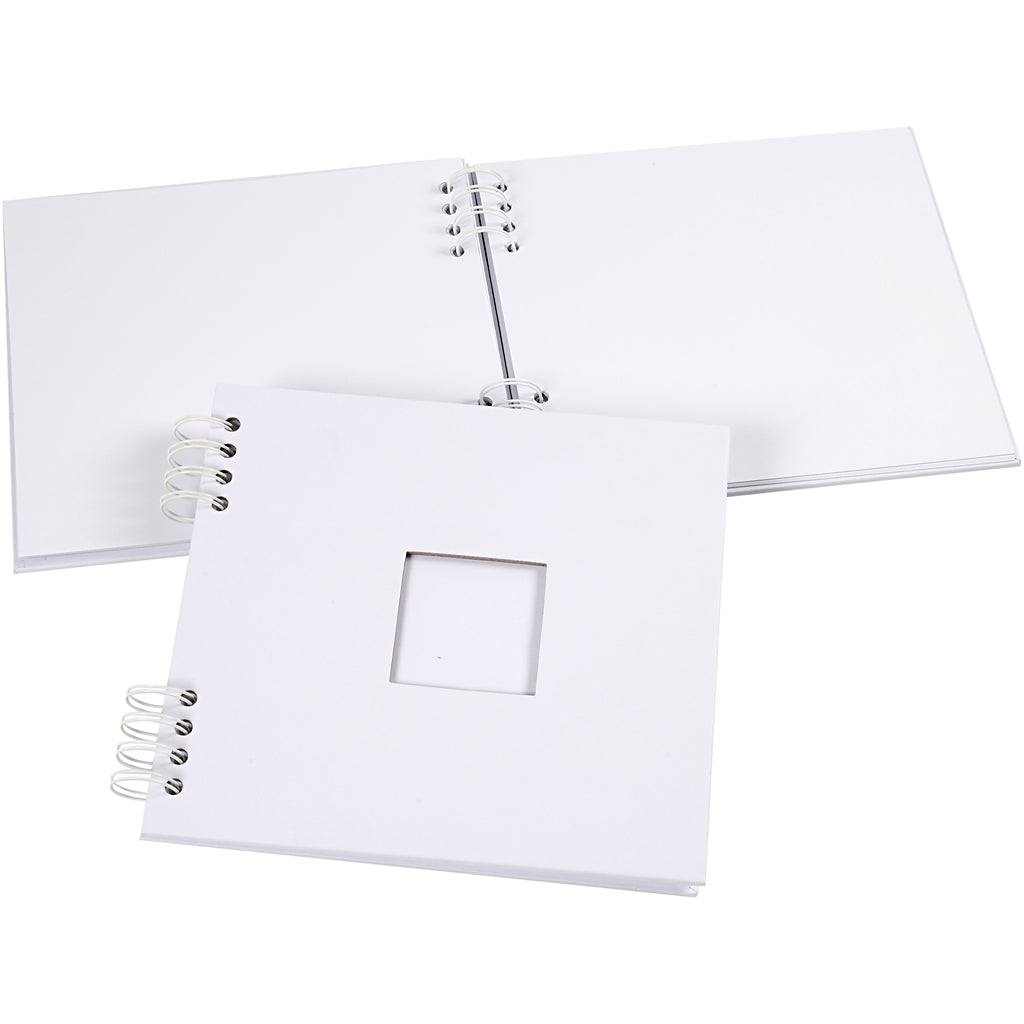 Creativ company spiral bound scrapbook, size 20x20 cm, 250 g, white, 1 piece