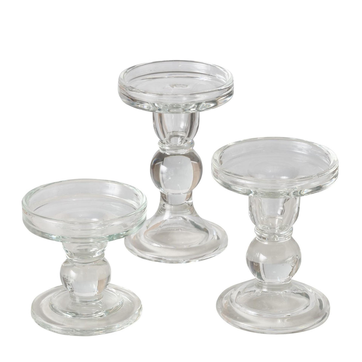 Boltze home kandelaar glas 3-dlg set 13,4cm
