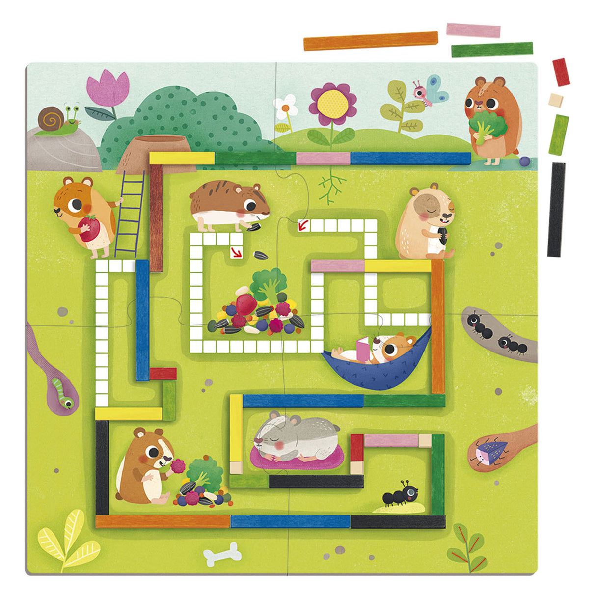 Jumbo-Goula-Hamster, 1 bis 10 lehrreiche Spiele