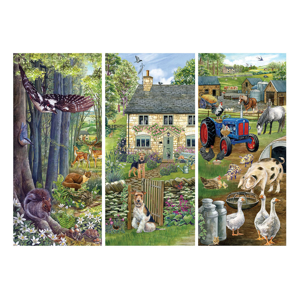 Jumbo falcon jigsaw puzzle - woodland farm, 1000 pcs.