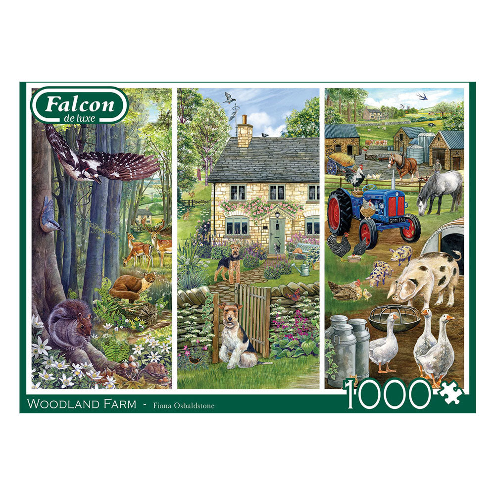 Jumbo falcon jigsaw puzzle - woodland farm, 1000 pcs.
