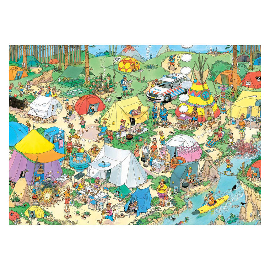 Jumbo Jan van Haasteren jigsaw puzzle - camping in the woods, 1000 pieces.