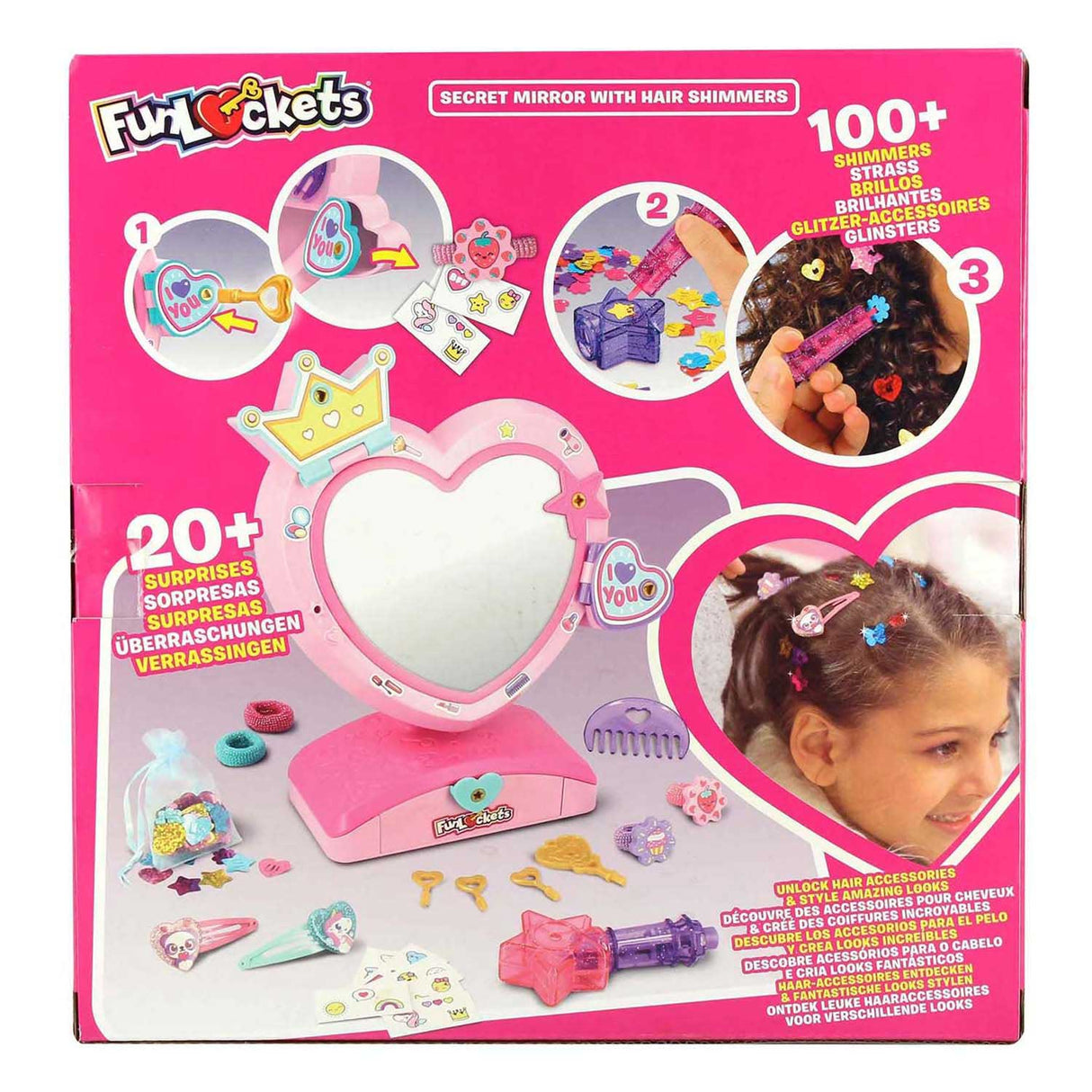 Jumbo Funlockets Secret Mirror with Hair Glitter