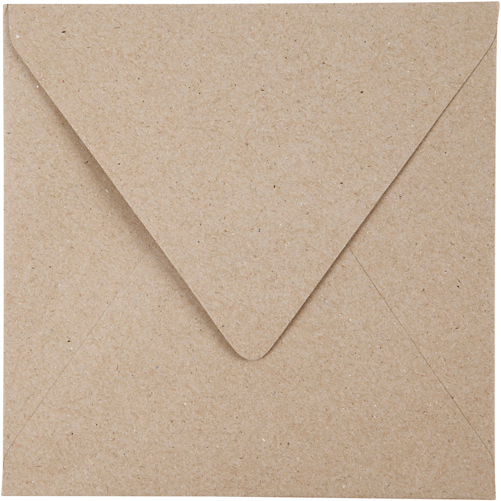 Creativ company recycled envelope, envelope size 16x16 cm, 120 gr, natural, 50 pieces 1 box