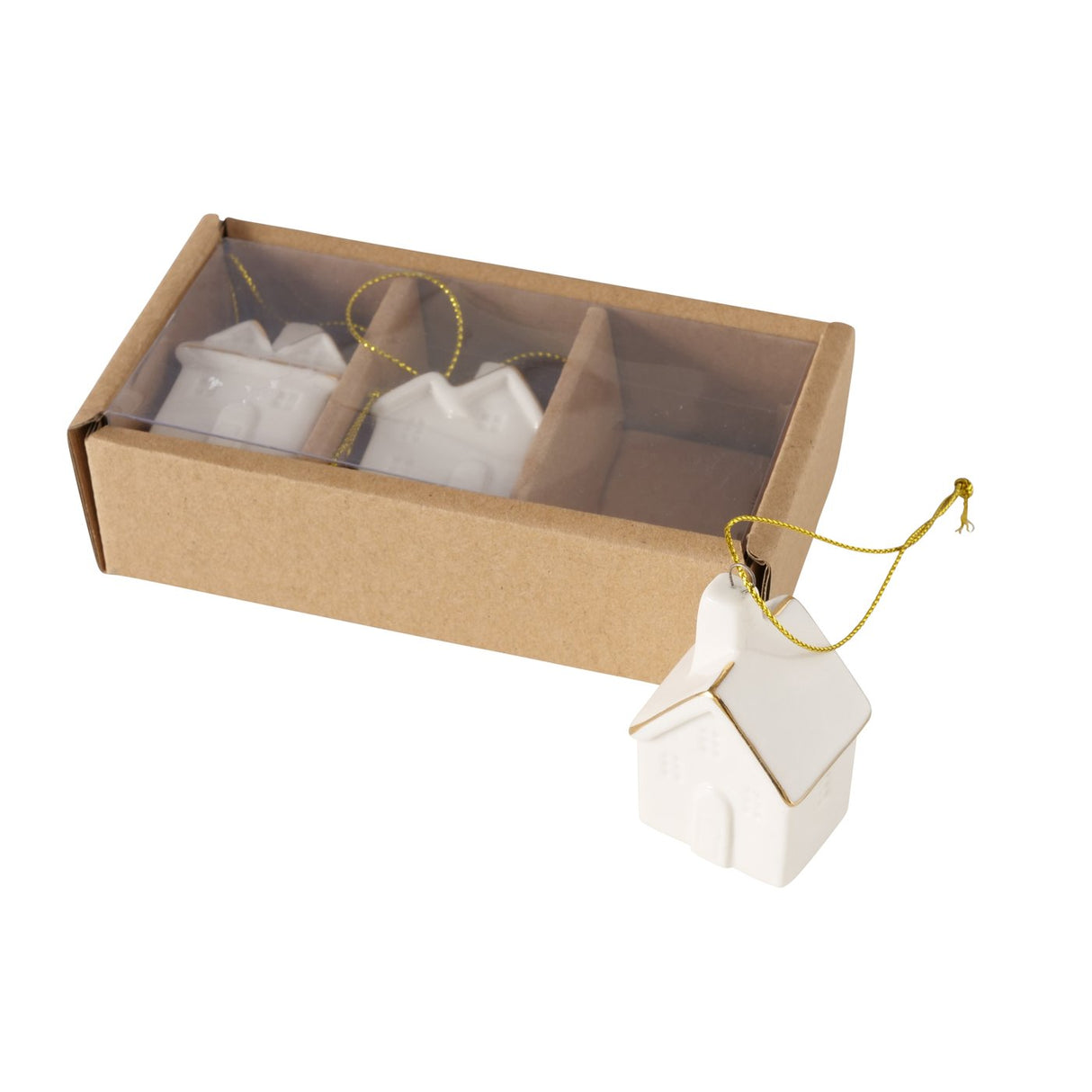 Boltze home Christmas pendant house 3-piece porcelain