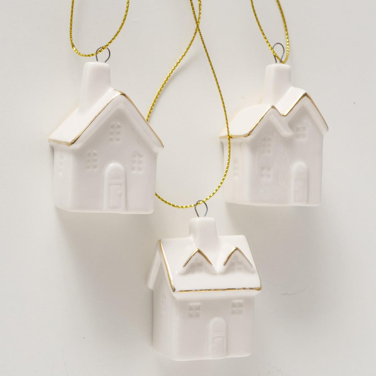 Boltze home Christmas pendant house 3-piece porcelain