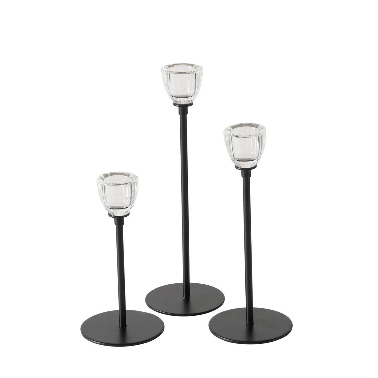 Boltze home kandelaar zwart 3-delig ø7cm