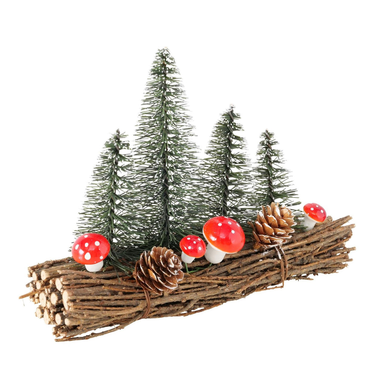 Boltze home kersttafereel met kerstbomen h17cm
