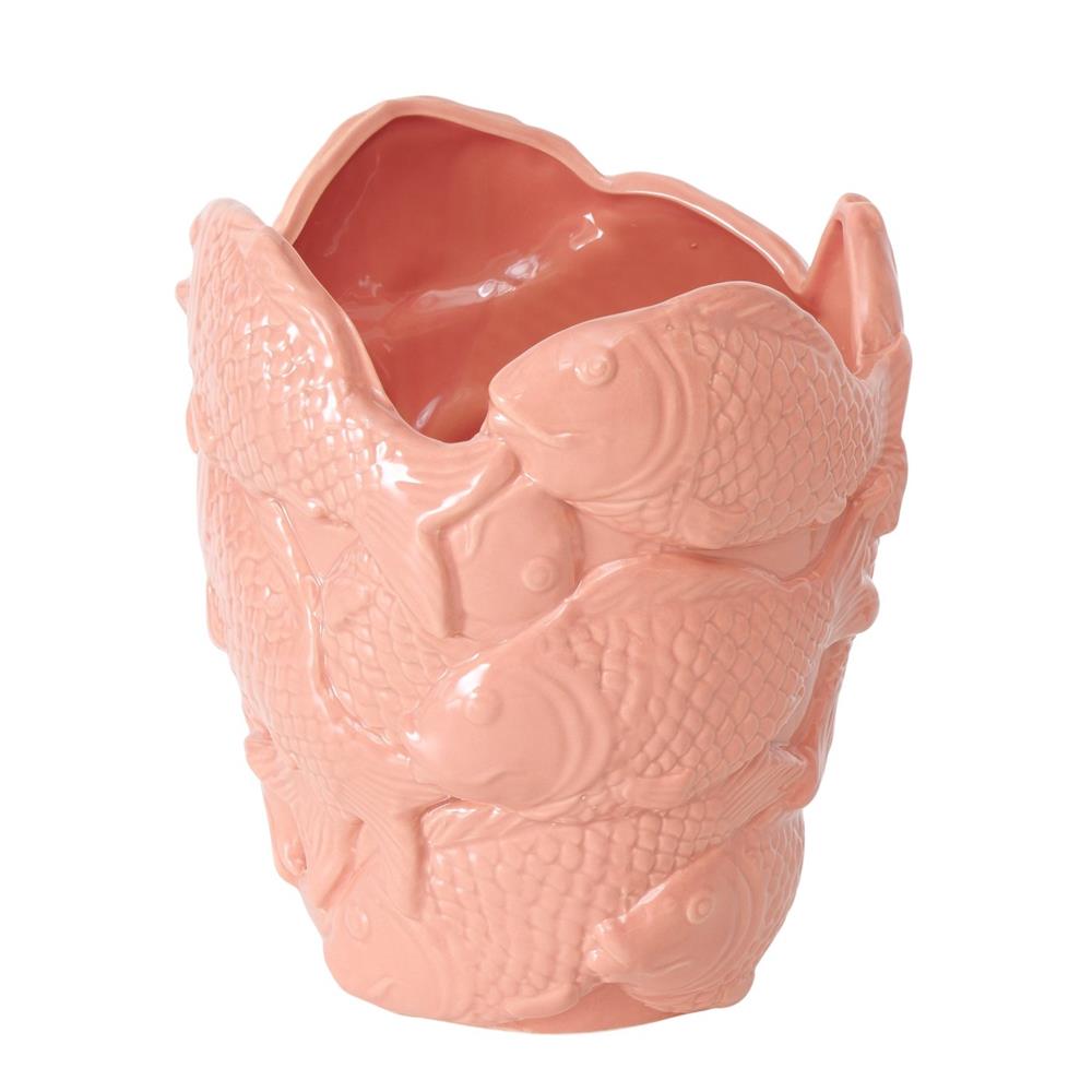 Boltze doheem Blummenpot Fësch h22cm rosa